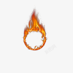 燃烧的火圈手绘图素材