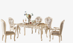 欧式餐桌椅组合素材