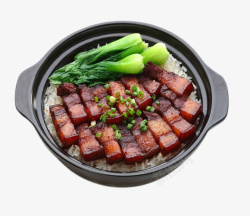 青菜肉饭汤砂锅红烧排骨饭高清图片