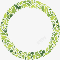 环装绿叶绿叶圈组合高清图片
