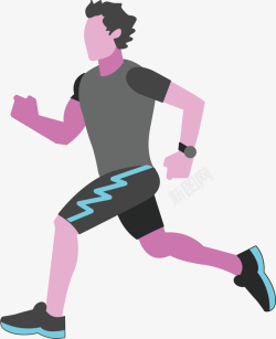 跑步男士卡通健身人物矢量图素材