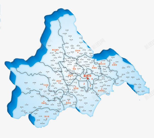 力图成都地图png免抠素材_新图网 https://ixintu.com 3d 交通 四川 地图 成都 指导 立体