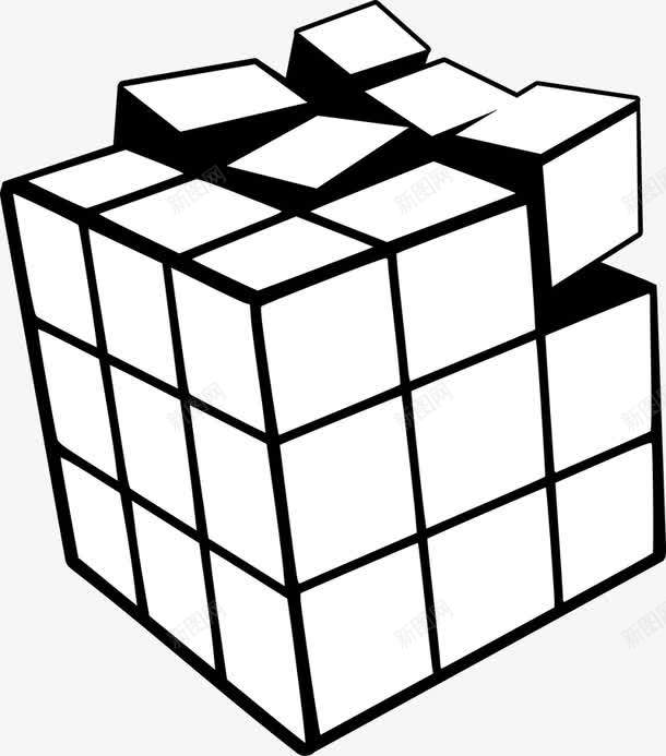 白色魔方png免抠素材_新图网 https://ixintu.com 3阶魔方 九个方块 智力型游戏 玩具 矢量图片 黑白相间