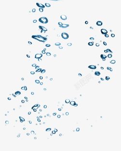 水里的气泡蓝色水珠效果元素高清图片