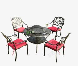 花园桌椅休闲桌椅烧烤架高清图片