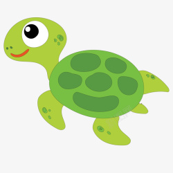 绿色的卡通海龟矢量图素材
