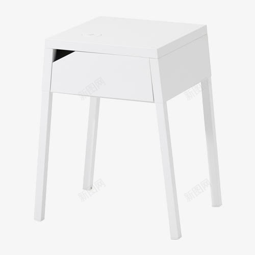 床边桌带无线充电png免抠素材_新图网 https://ixintu.com 凳子 带无线充电 桌子 白色 白色板凳