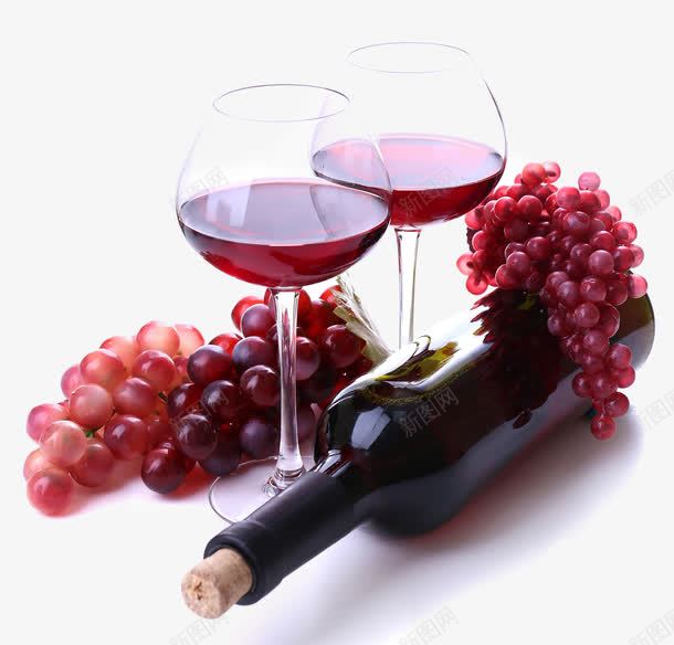 葡萄与葡萄酒png免抠素材_新图网 https://ixintu.com 摆设 杯子 红酒 葡萄 葡萄酒 高脚杯