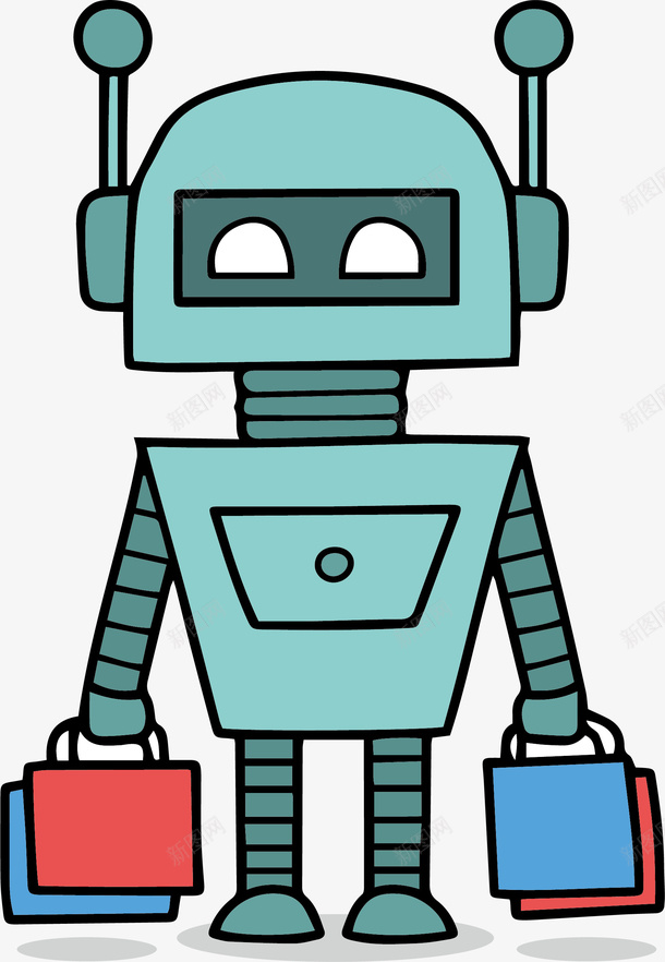 帮忙购物智能机器人矢量图ai免抠素材_新图网 https://ixintu.com 智能机器人 机器人 矢量png 购物 购物机器人 高科技 矢量图
