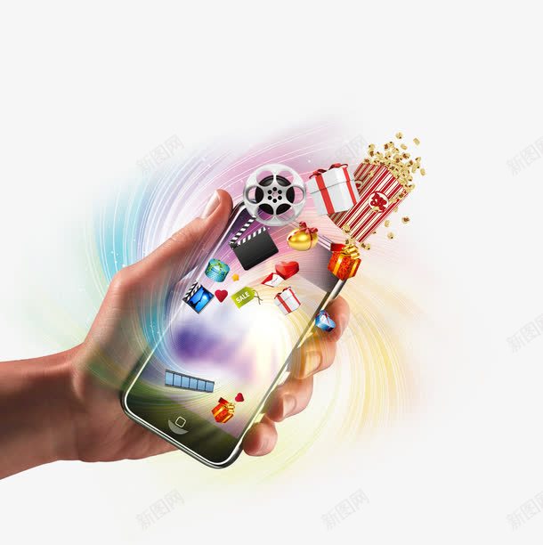创意手机广告png免抠素材_新图网 https://ixintu.com app 手持手机 手机 手机宣传 手机软件