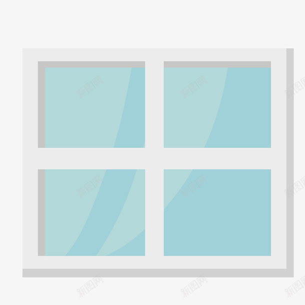 灰蓝色四格装饰窗户png免抠素材_新图网 https://ixintu.com 卡通 四格窗户 日常 灰色 窗户 蓝色 蓝色窗户