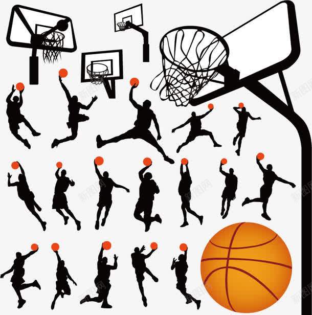 篮球运动剪影png免抠素材_新图网 https://ixintu.com 人物剪影 体育运动 剪影 扣篮 比赛 灌篮 篮球 篮球运动员 篮筐