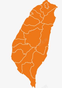 台湾省地图橙色台湾地图高清图片