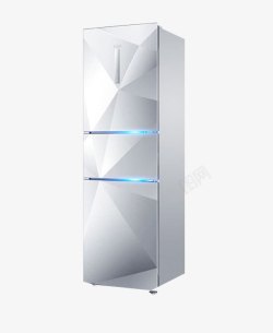 独特造型白色的冰箱高清图片