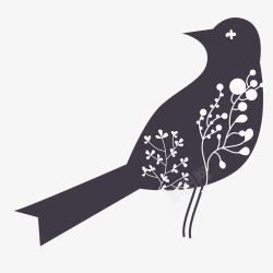 小鸟和花朵小鸟剪影高清图片
