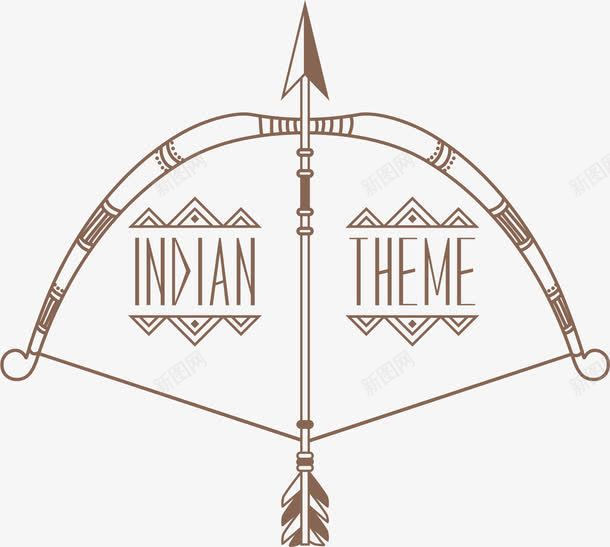 棕色印第安主题弓箭png免抠素材_新图网 https://ixintu.com 印度人 印第安 少数民族 弓箭 棕色