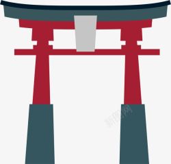 日式古建筑日本传统建筑卡通装饰EPS元素矢量图高清图片