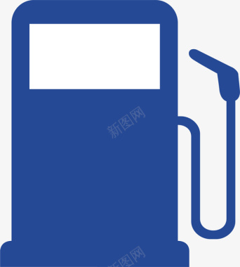 蓝色加油站卡通图标矢量图图标
