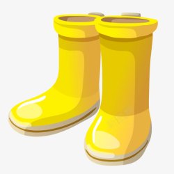 黄色小靴子卡通儿童雨鞋高清图片