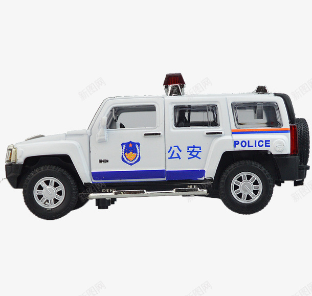 一辆白色的警车模型png免抠素材_新图网 https://ixintu.com 交通工具 公安 反恐 机动车 模型 特警车 白色 警用