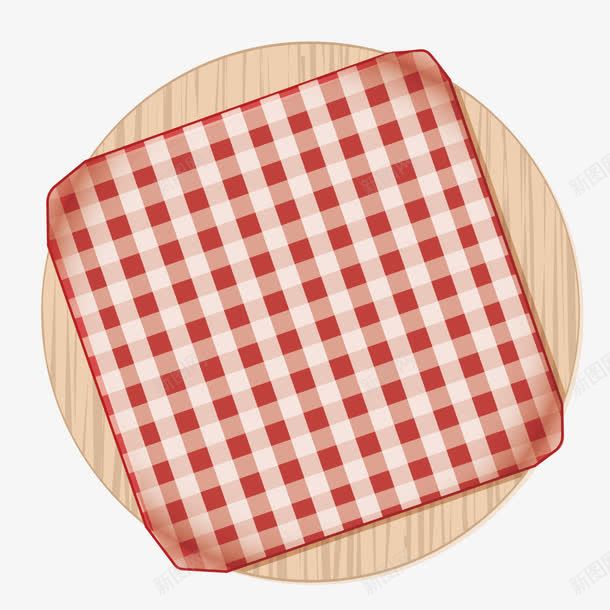 圆形案板png免抠素材_新图网 https://ixintu.com 卡通 小格子 木质 格子 野餐垫 餐巾