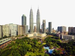 吉隆坡马来西亚双子塔建筑群高清图片