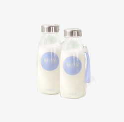 创意牛奶水瓶素材