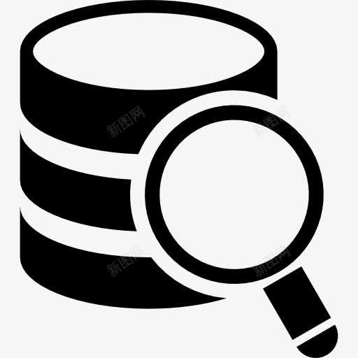 搜索数据库中的数据图标png_新图网 https://ixintu.com 工具 搜索 放大 放大镜 数据 数据库 检索 界面