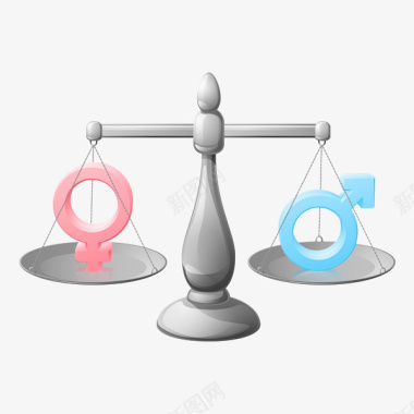 卡通天平性别男女标志平衡图标图标