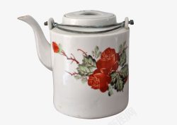 白色瓷壶老式茶壶高清图片