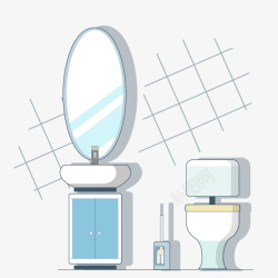 马桶PNG图蓝色简洁的卫生间高清图片