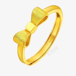 黄金的戒指蝴蝶结黄金戒指高清图片