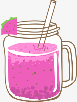紫色水彩鲜榨果汁素材