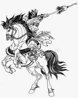 中国兵器线描古代人物高清图片