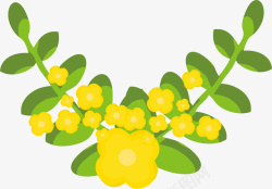 黄色的花环花环卡通风格高清图片