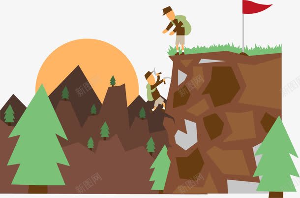 同伴攀登png免抠素材_新图网 https://ixintu.com 同伴 攀爬人物 攀爬高山 攀爬高峰 攀高峰 登山 登顶