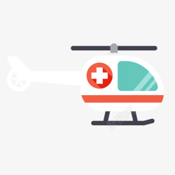 医疗救援一架扁平化的救援直升机矢量图高清图片