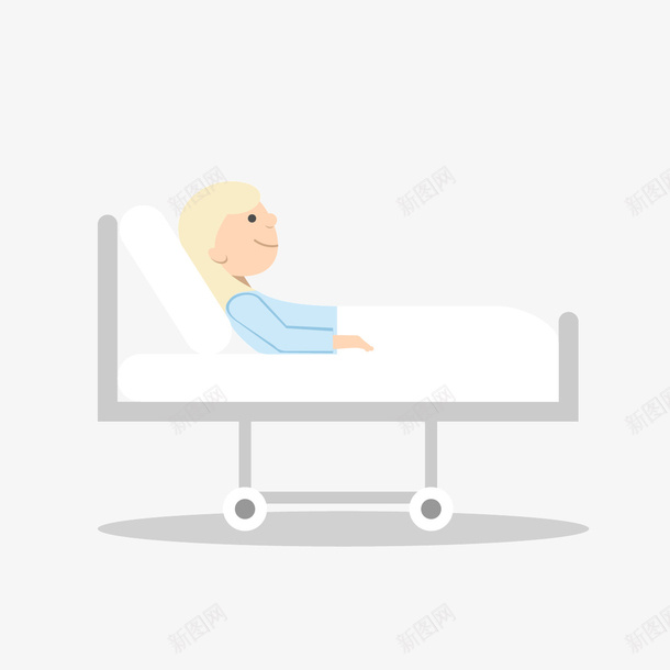 躺在病床上的病人矢量图ai免抠素材_新图网 https://ixintu.com 住院 医疗 医院 卡通人物 治病 病人休息 病床 矢量图