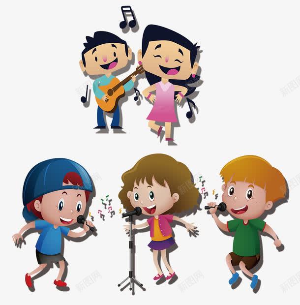 少儿歌唱团队png免抠素材_新图网 https://ixintu.com 儿歌 卡通 唱歌 少儿歌曲 才艺 比赛 演唱 节目 表演