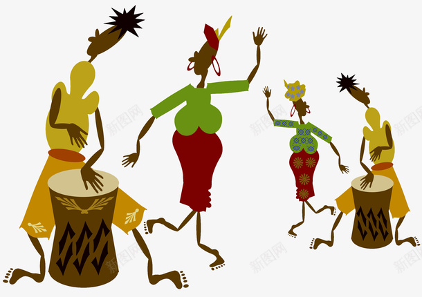 手绘卡通击鼓人物png免抠素材_新图网 https://ixintu.com 击鼓 卡通非洲鼓 手绘鼓 打击乐器 民俗鼓 舞蹈 非洲