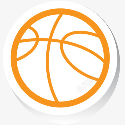 篮球小图标橙色篮球卡通贴纸矢量图图标高清图片