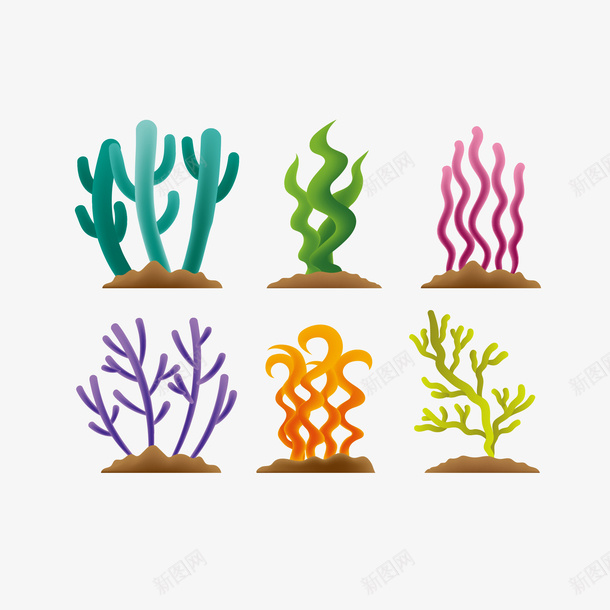 柔美卡通珊瑚藻png免抠素材_新图网 https://ixintu.com 卡通 柔美 海洋生物 海草 海藻 珊瑚 珊瑚藻