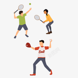 男女运动员羽毛球体育运动运动会健康球类矢量图高清图片