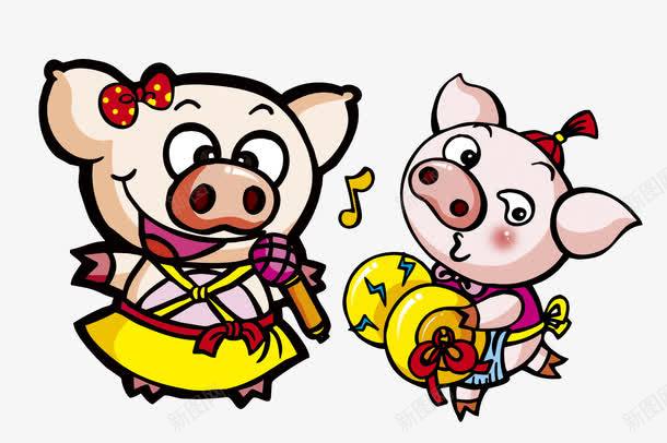 小猪歌唱组合png免抠素材_新图网 https://ixintu.com 乐曲 卡通 唱曲 声音 小猪 悦耳 旋律 歌唱 组合 美妙的声音 长大嘴巴 音律