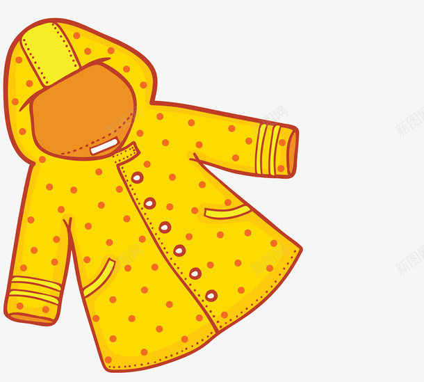 手绘卡通插图可爱黄色雨衣png免抠素材_新图网 https://ixintu.com 卡通插图 卡通雨具 可爱 手绘 雨衣 黄色