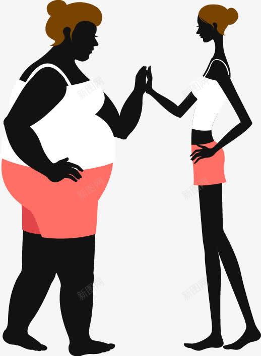 胖女人和苗条女人图标png_新图网 https://ixintu.com 人物 女人免抠 胖女人 苗条女人