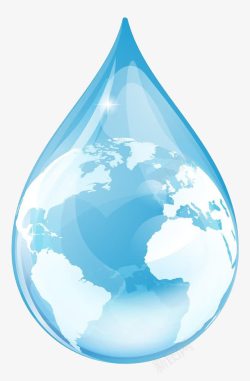 世界清洁地球日蓝色液体插画高清图片