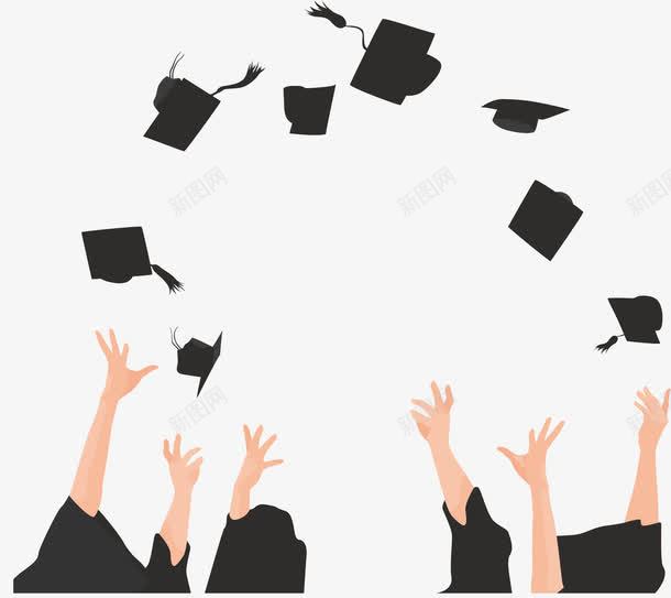 扔向空中的学士帽png免抠素材_新图网 https://ixintu.com 学士帽 毕业典礼 毕业啦 矢量素材