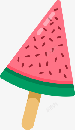 西瓜冰糕清新水彩西瓜冰糕矢量图高清图片