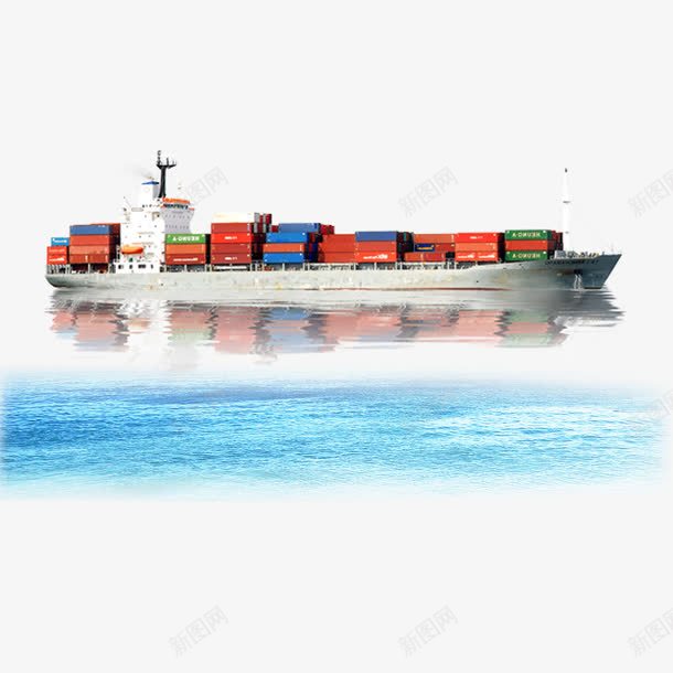 大海上的货船png免抠素材_新图网 https://ixintu.com 海 船 装饰图案 货船 运输